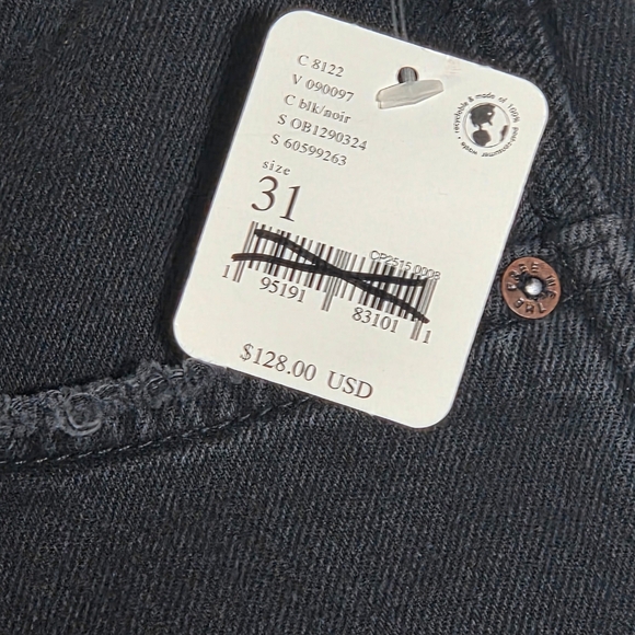 We The Free Ollie Extreme Wide Leg Distressed Denim Washed Black Size 31 NWT - Picture 6 of 15